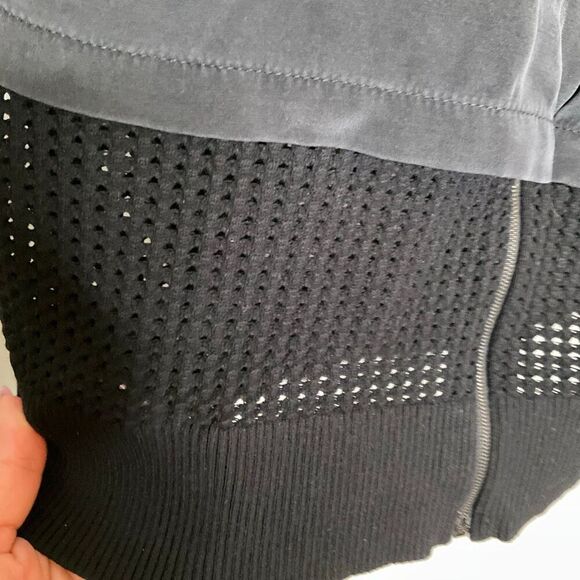 ST. JOHN COLLECTION Stretch Mesh Bomber Jacket Caviar - Picture 8 of 11